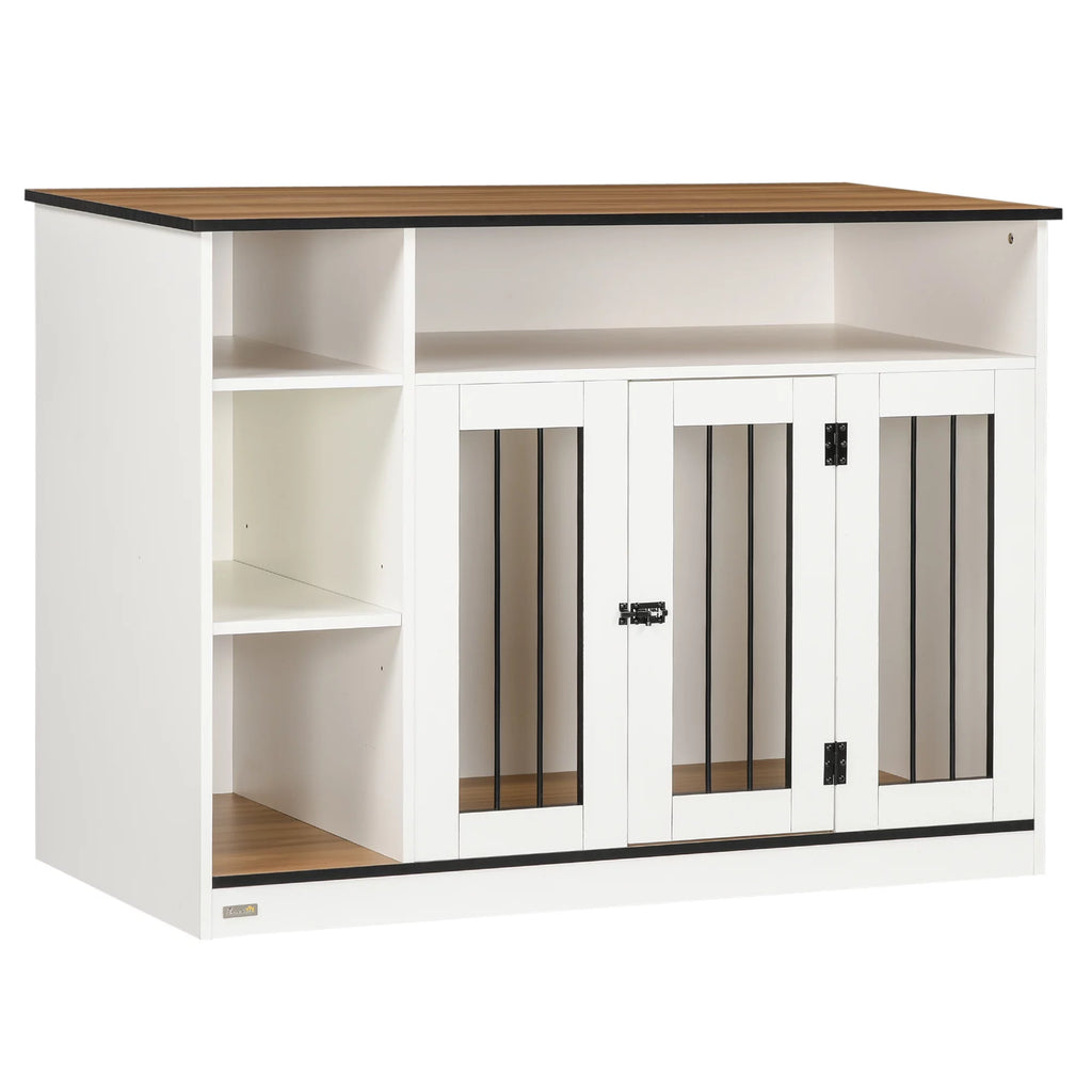 White Dog Crate Furniture with Storage J852