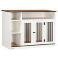 White Dog Crate Furniture with Storage J852