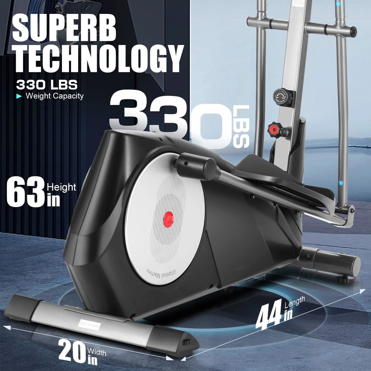 Elliptical Machine with 22 Resistance Levels, LCD Display D12581