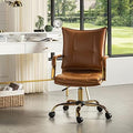 Camel Faux Leather Adjustable Swivel Office Desk Chair P7111