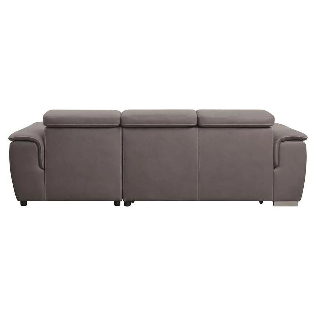 Light Brown Fabric Sleeper Sectional Sofa with Storage J88274