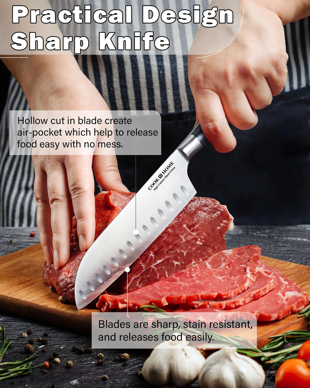 15-Piece High Carbon Stainless Steel Knife Set with Bamboo Storage Block B770