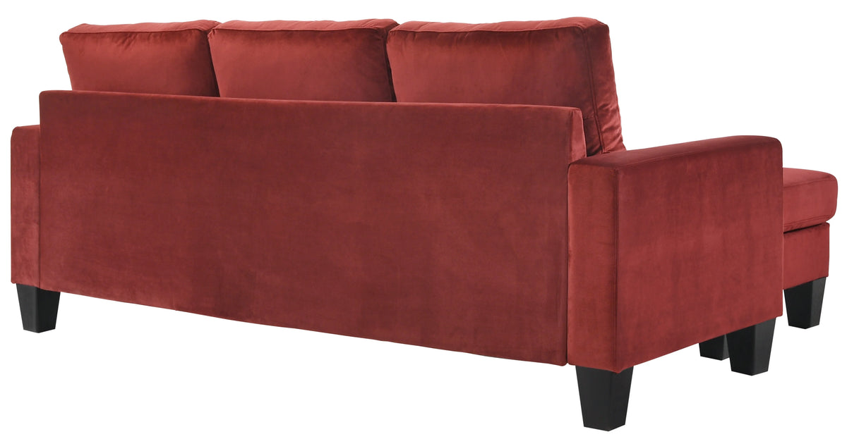 Burgundy Sofa Chaise N824