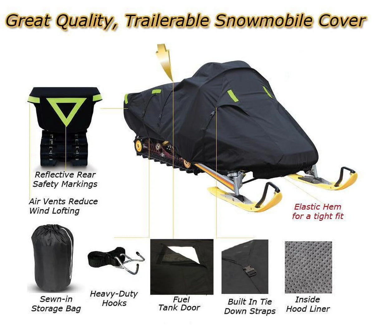 Trailerable 600 Denier Snowmobile Cover J7898