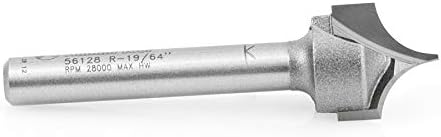 Carbide Tipped Roundover Cutting 19/64 Radius x 19/32 Dia x 1/2, Pack of 2 X129317