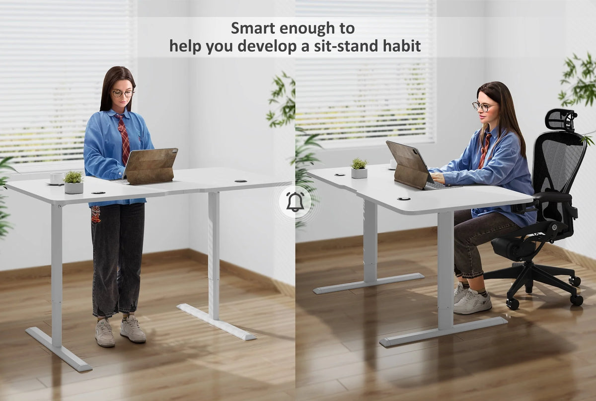 Electric Height Adjustable 43 inch Standing Desk White V8991