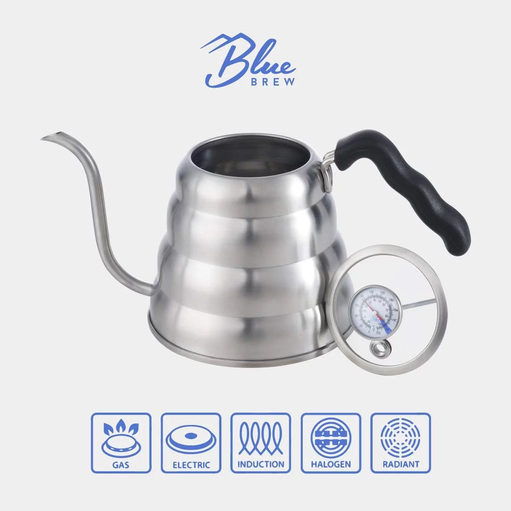 40 Fl Oz Stainless Steel Gooseneck Pour Over Kettle with Thermometer Q20459