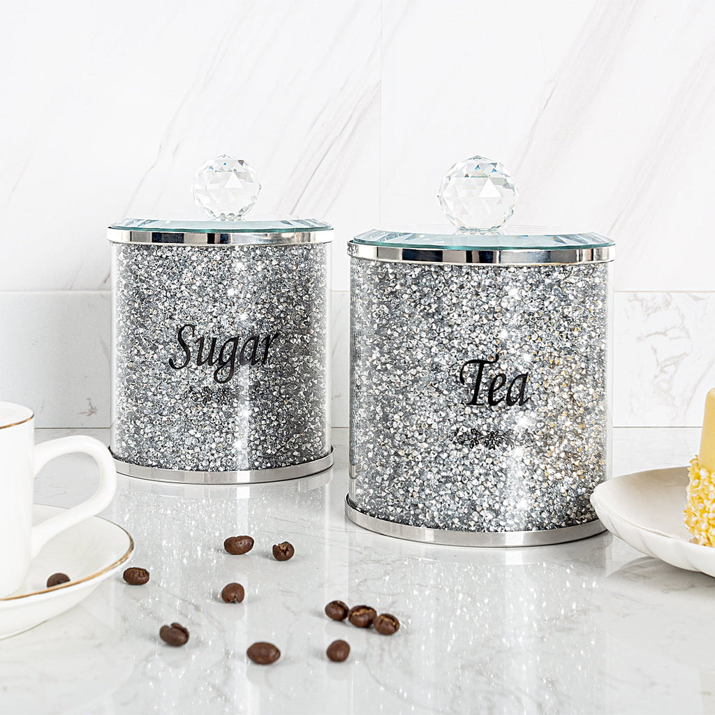 Crushed Diamond Kitchen Canister Set of 3 with Lids P661754
