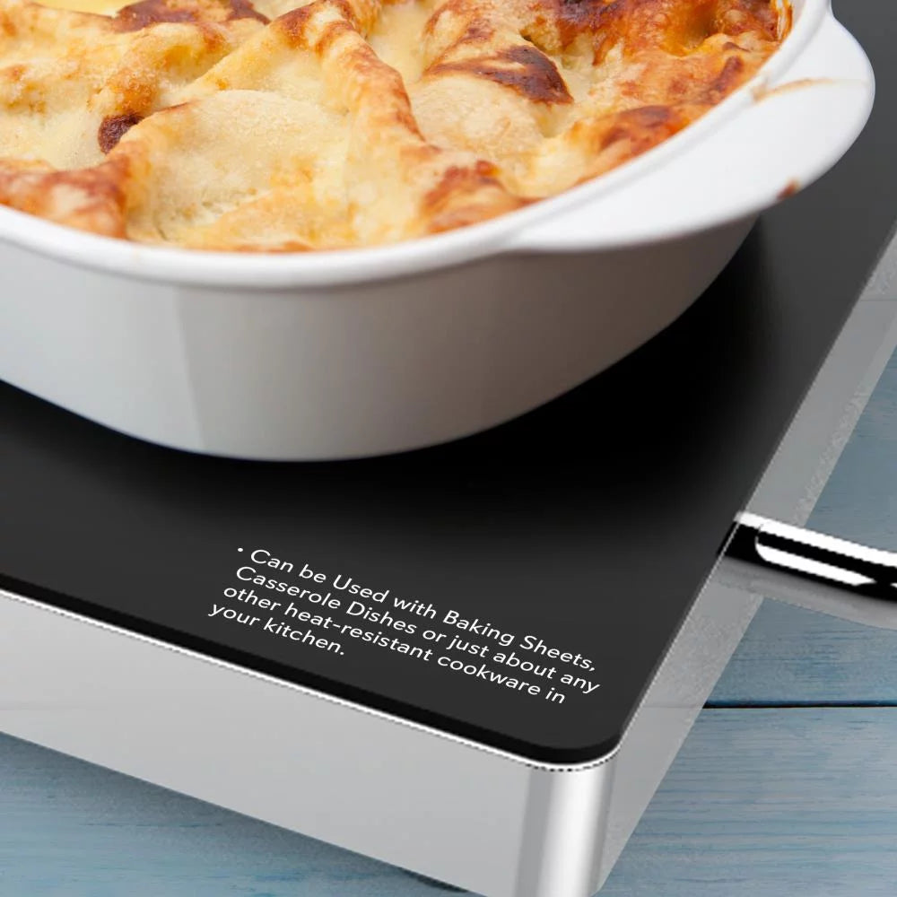 Electric Hot Plate Tray Dish Warmer with Black Glass Top A99936