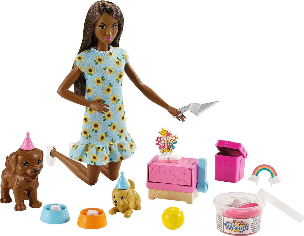 Brunette Doll & Playset with 2 Puppies, Cake Molds, Dough & Accessories Z108506