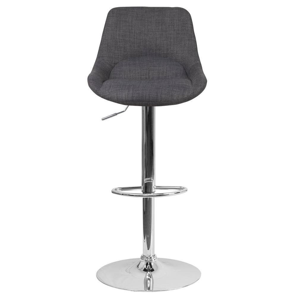 Dark Gray Fabric Adjustable Bar Stool T425