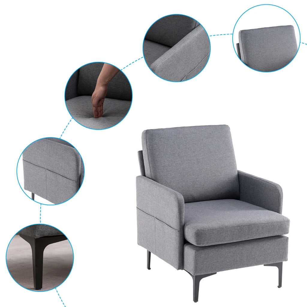 Dark Grey Fabric Accent Chair O4195