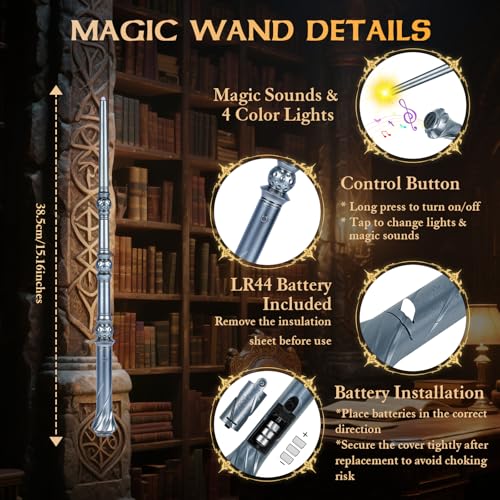Light Up Magic Wand with Sounds & 4 Color Lights 4PCS N88970
