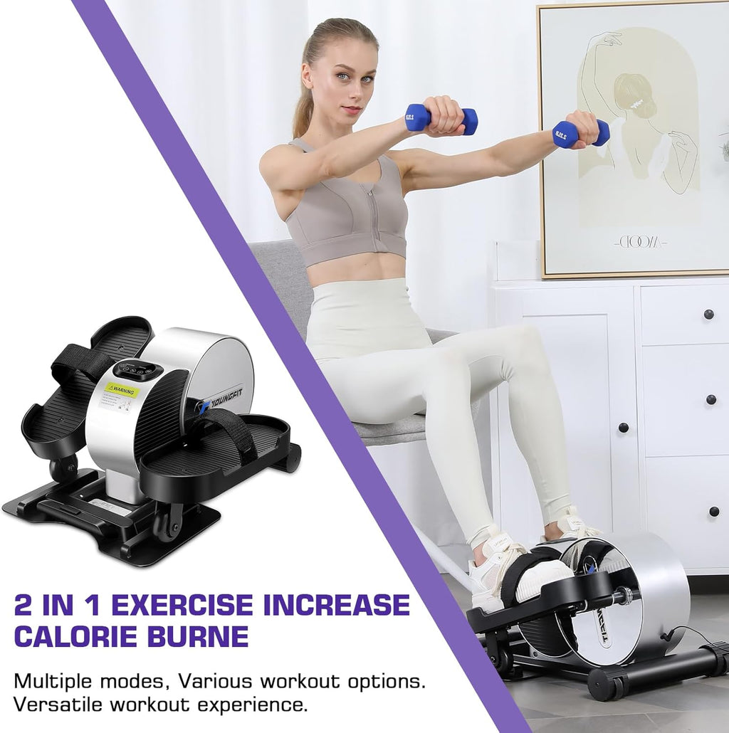 Portable Electric Seated Pedal Ellipse Machine with Remote and App Control, LCD Display C49435