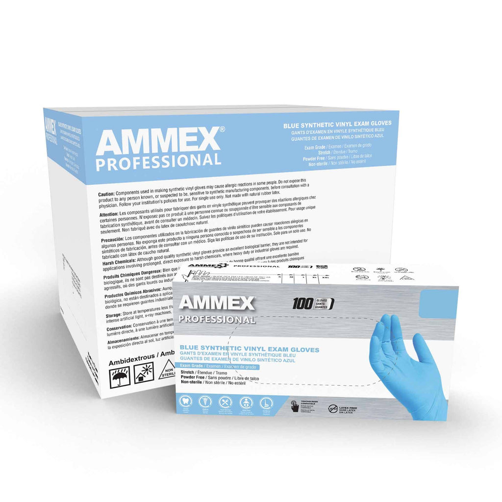 Blue X-Large Vinyl Gloves 1000/Case Q436