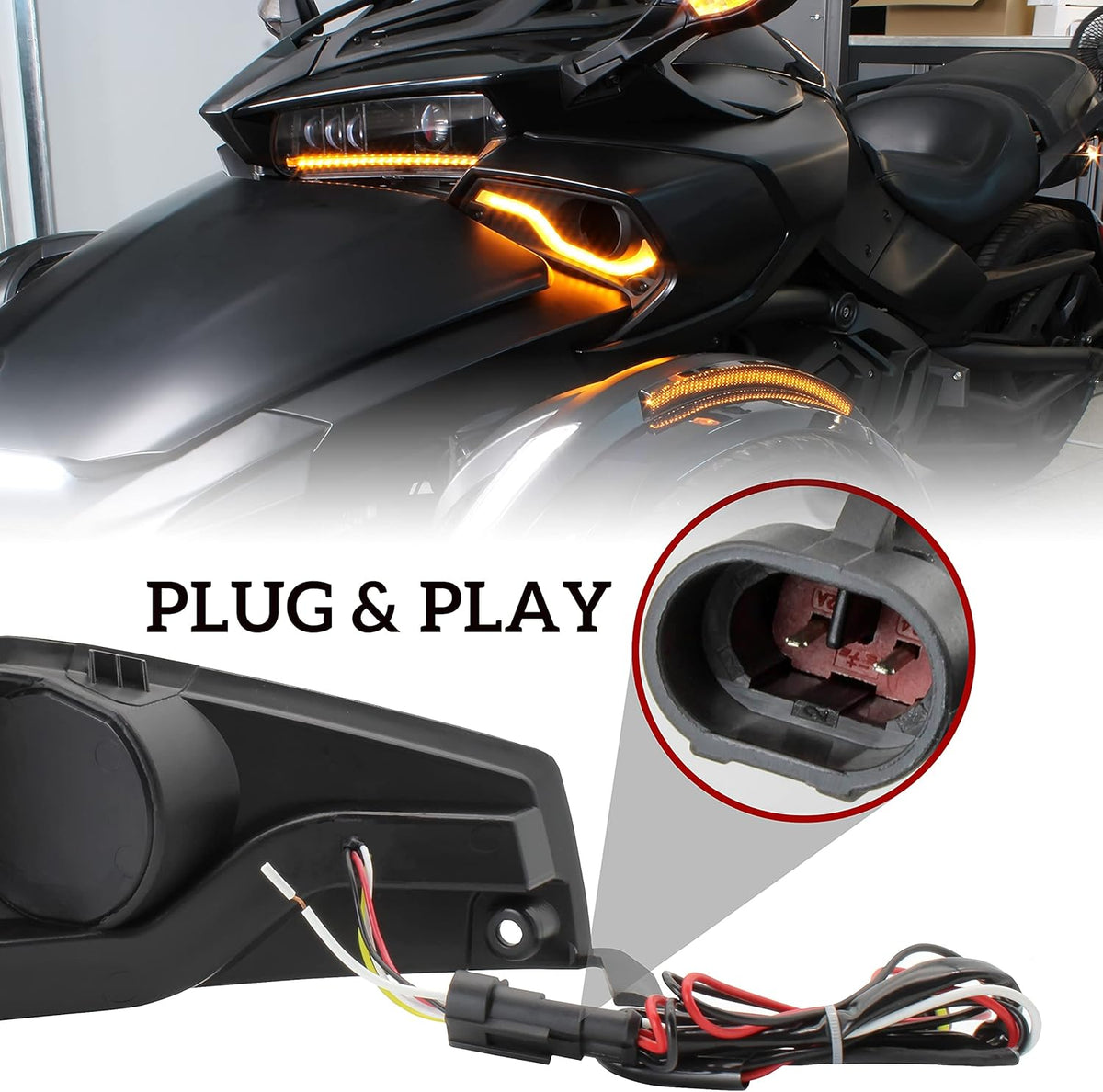 Fog Lights Cover with Daytime Running Light 2PCS T360