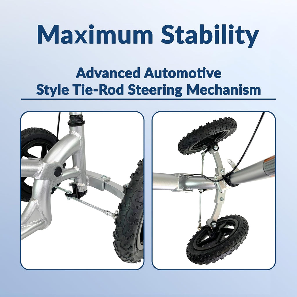 Silver All Terrain Knee Scooter with Shock Absorber T3350