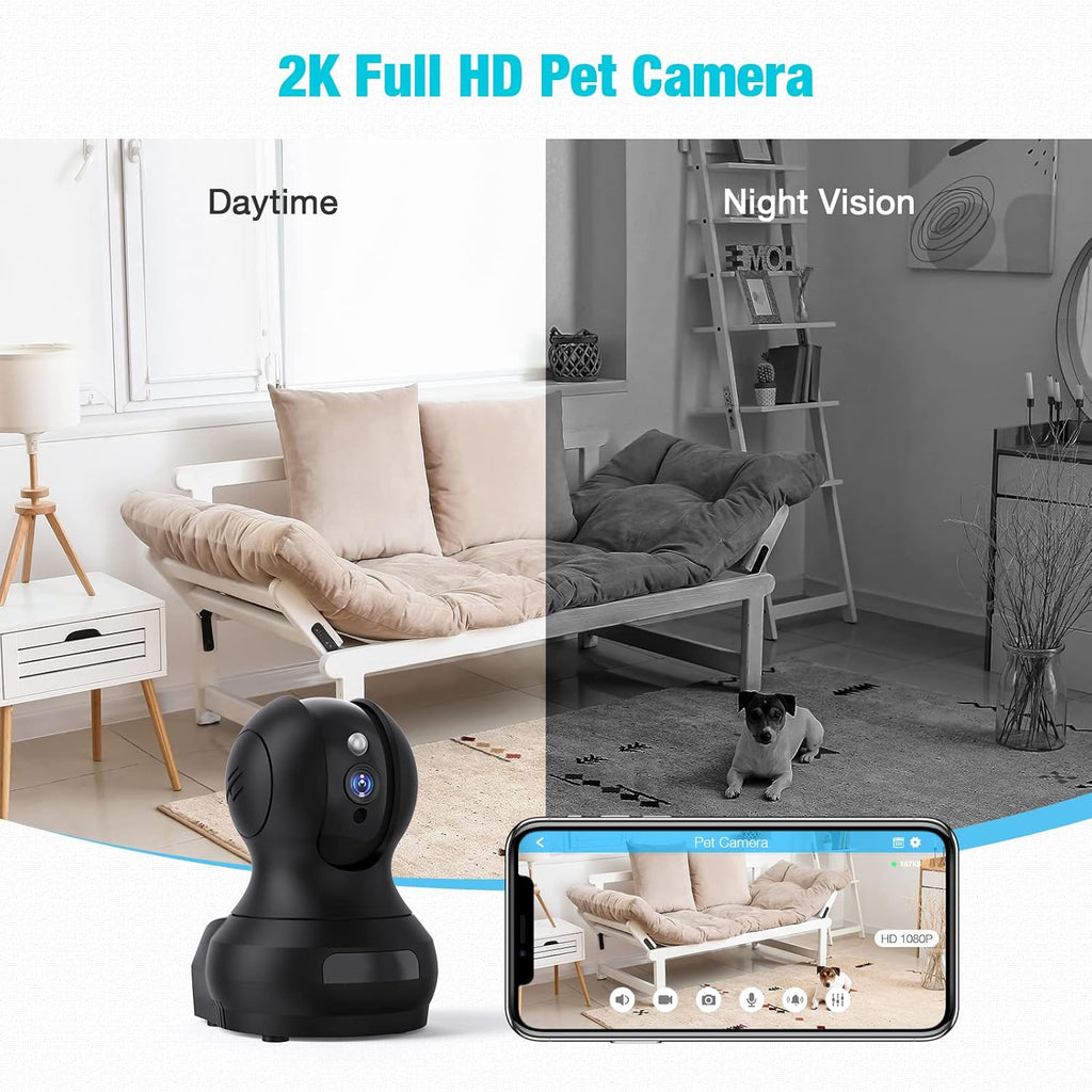2K HD WiFi Pet Camera with Night Vision C44032