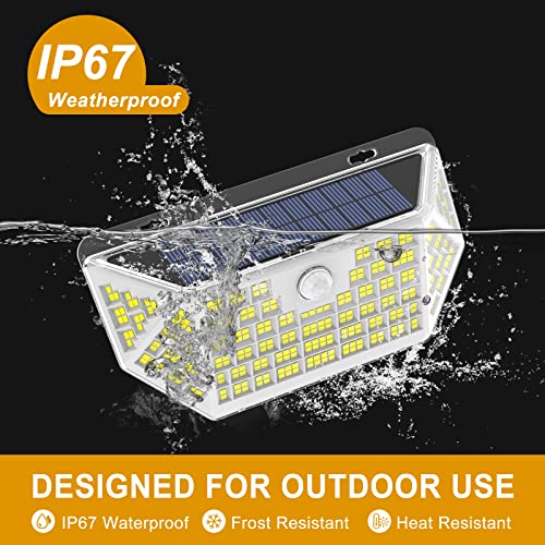 White Solar Outdoor Lights Motion Sensor IP67 Waterproof with 3 Lighting Modes Z839022