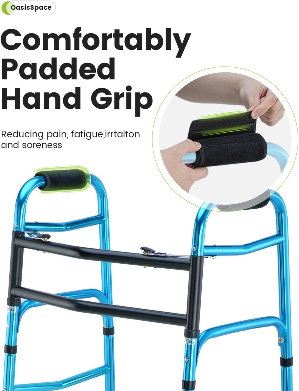 Heavy Duty Folding Walker with 5 Inches Wheels A92737