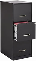 Metal 3 Drawer Letter File Cabinet in Black Y19444