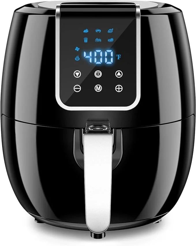 6-in-1 Air Fryer 7Qt 6.5L Smart Electric Hot Airfryer BLACK E6674