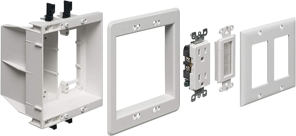 Non-Metallic Plastic Recessed TV Box Kit, 2 Gangs X28955