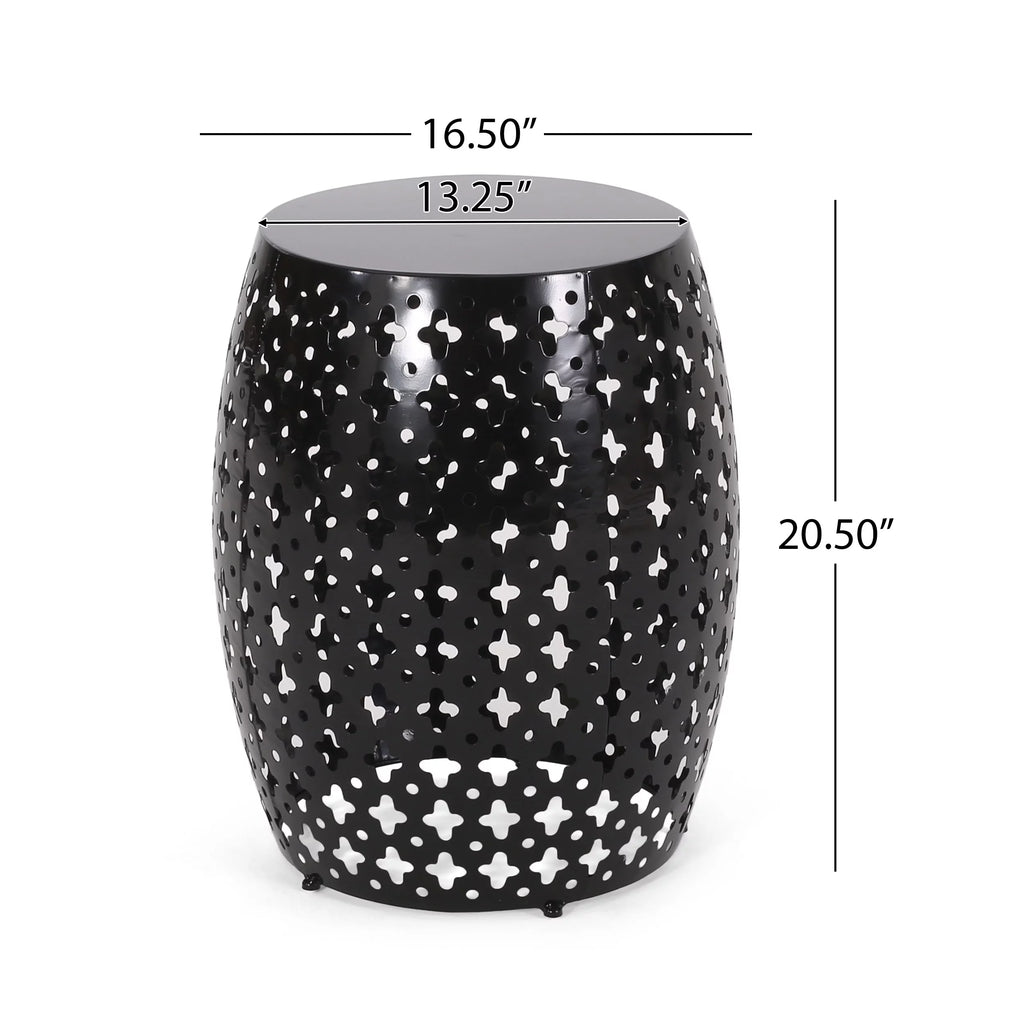 Black Metal Outdoor Side Table L37811