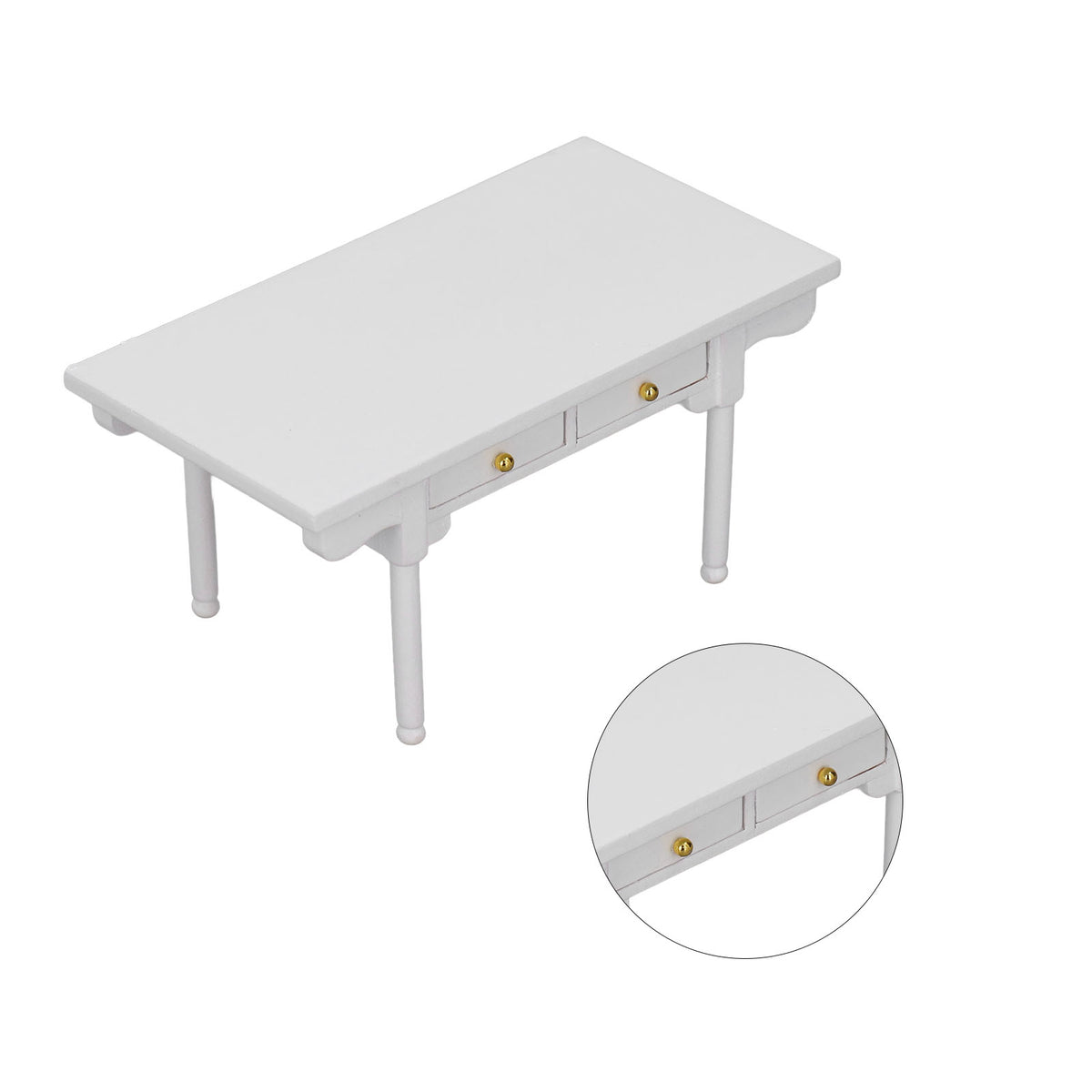 12 Desk Wooden Miniature Table Dollhouse Furniture Q2625