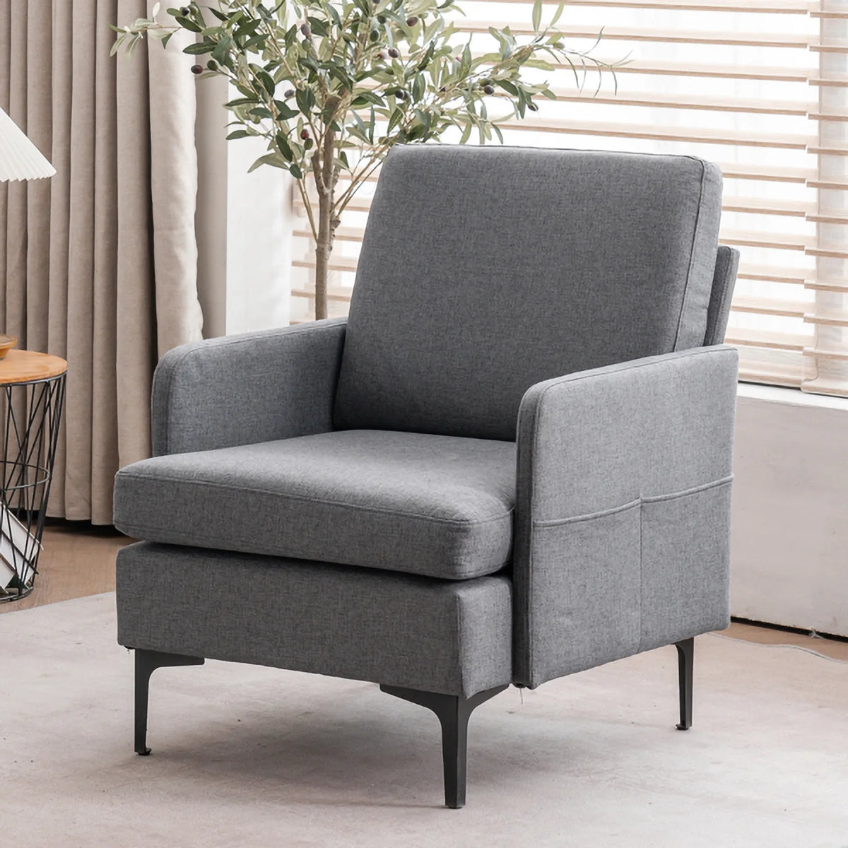 Dark Grey Fabric Accent Chair O4195