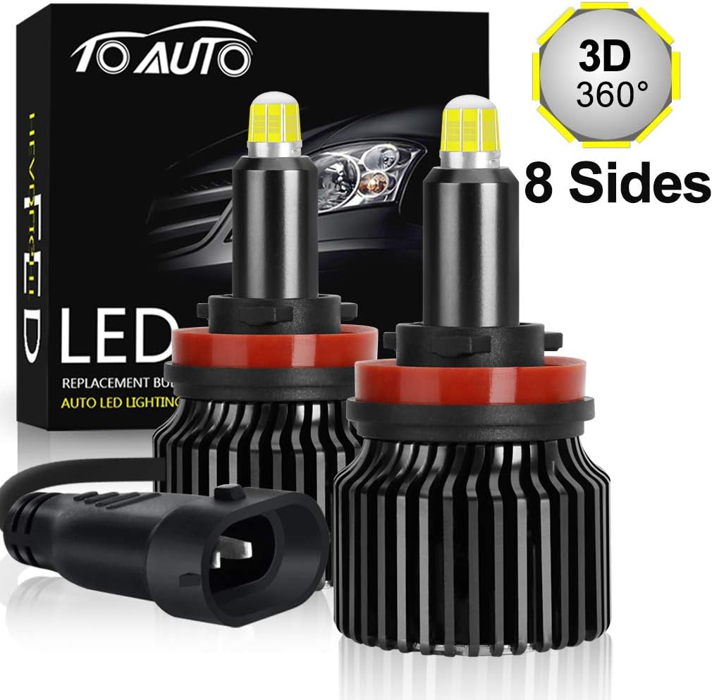 LED Headlight Bulbs 6000K 12000LM All-in-One Conversion Kit Pack of 2 D6227