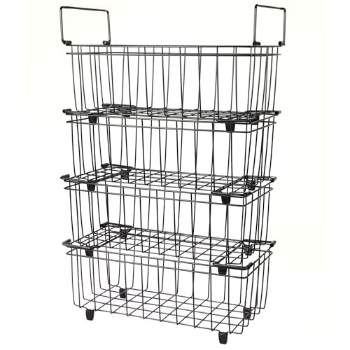 4 Pack Stackable Freezer Organizer Bins with Handles V52081