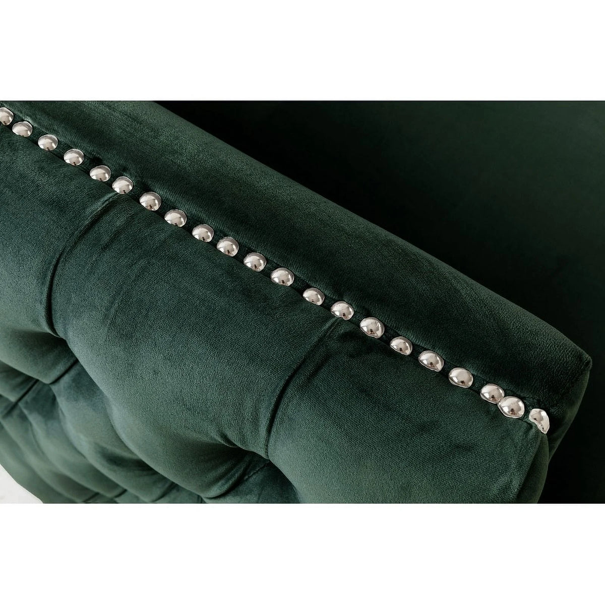 Green Velvet Accent Chair with Pillow C9271