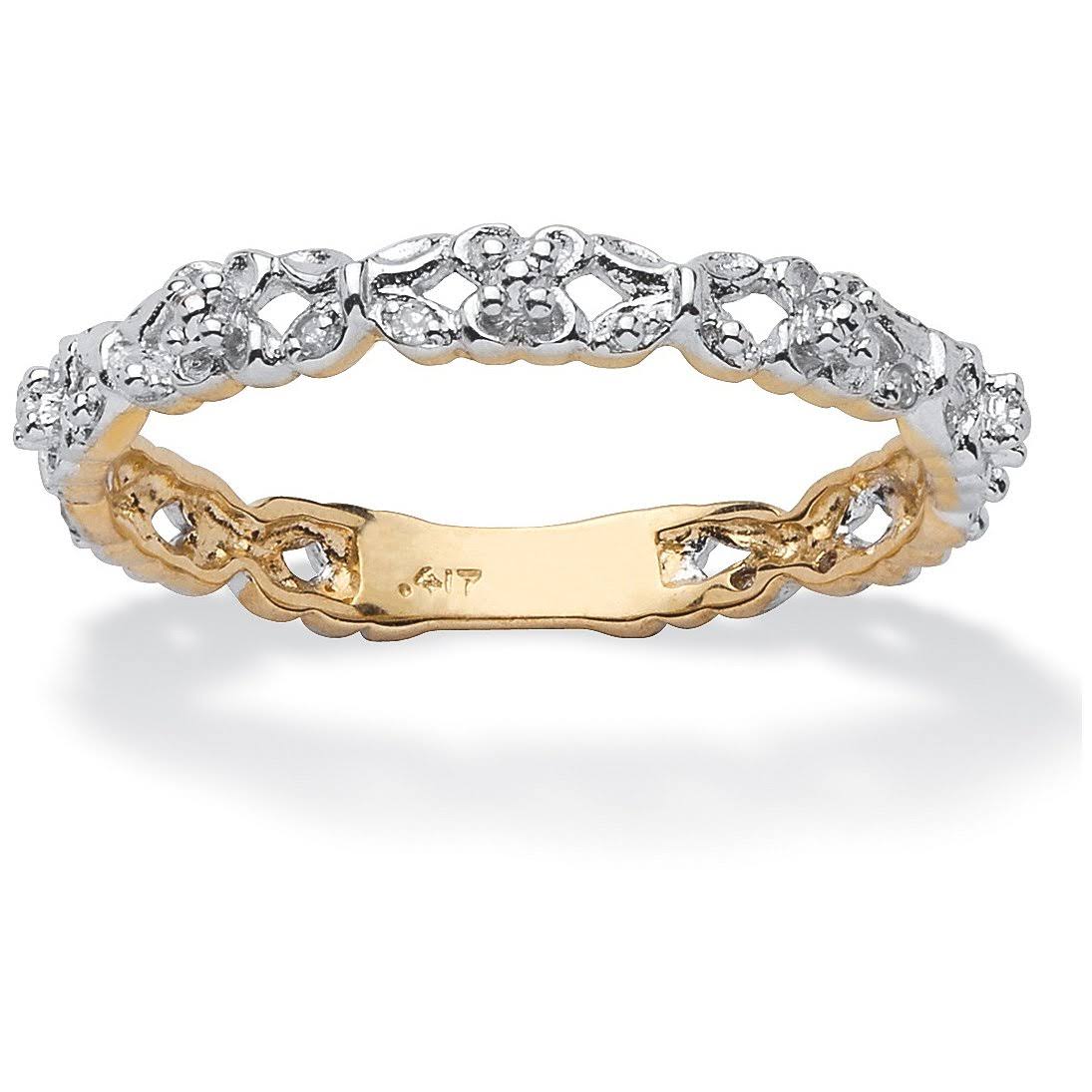10K Yellow Gold Diamond Accent Stackable Eternity Promise Ring M65886