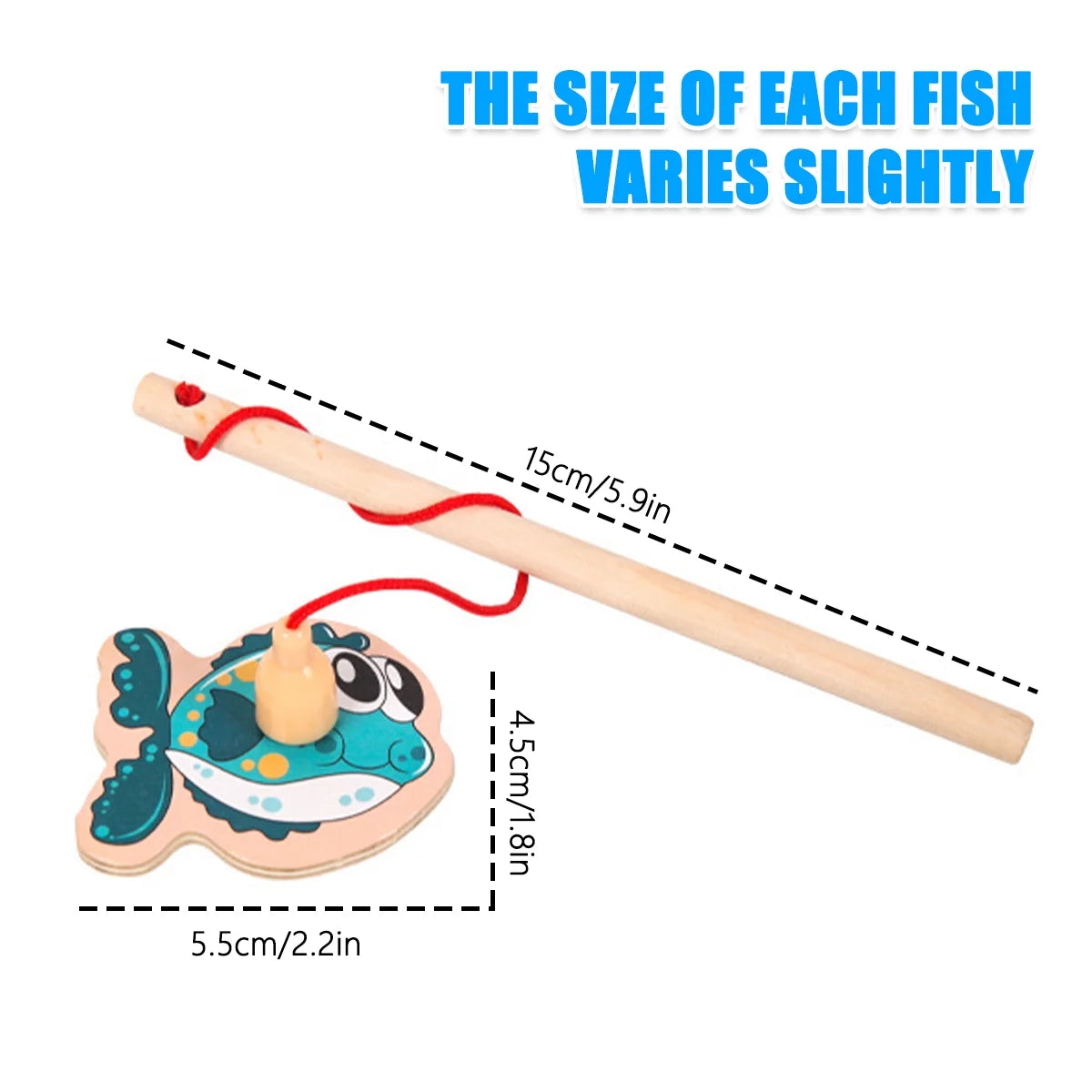 Magnetic Fishing Game Toys Set with Wooden Fish Rod I8022