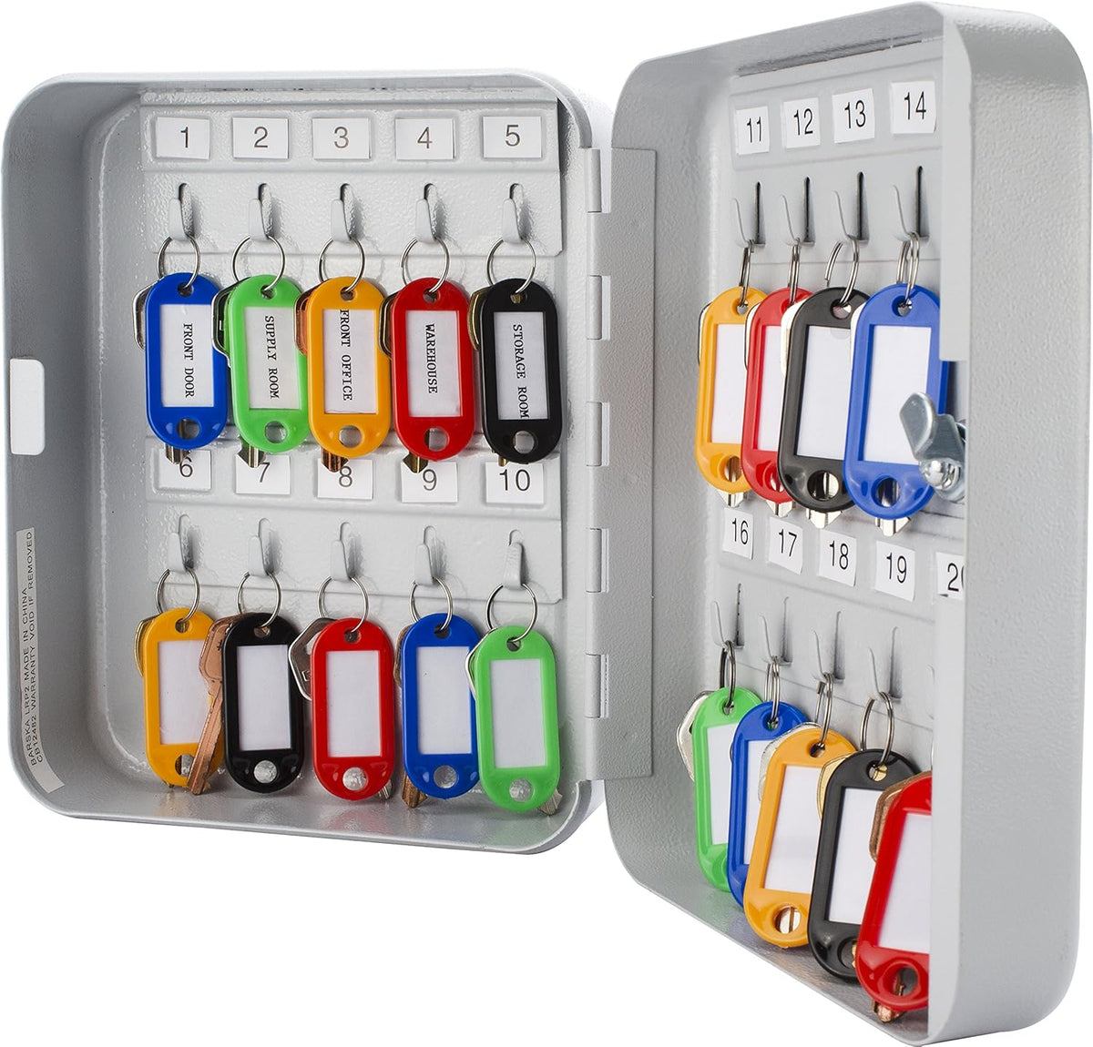 Key Lock 20 Position Key Cabinet Lock Box Grey Pack of 2 W48822