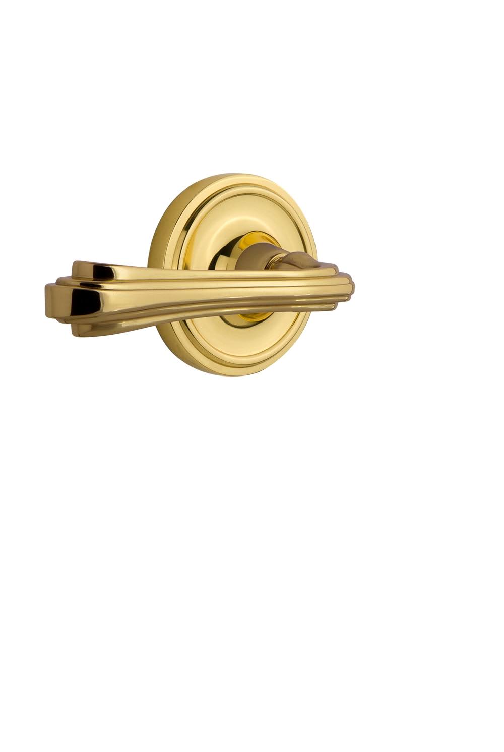 Fleur Left Handed Privacy Door Lever Polished Brass O67505