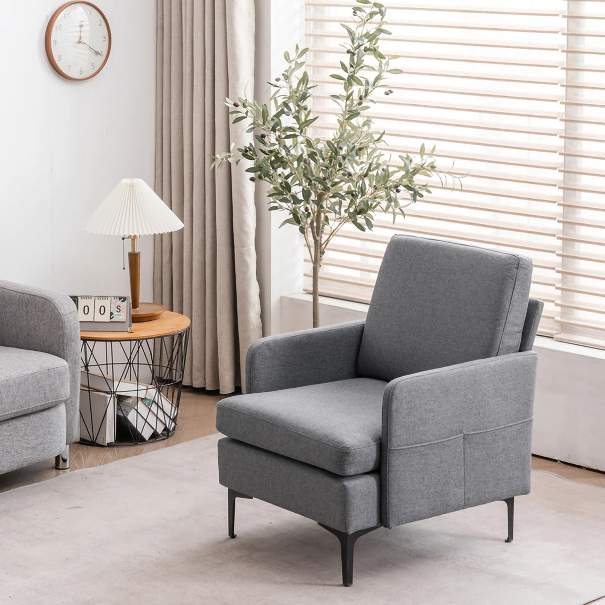 Dark Grey Fabric Accent Chair O4195