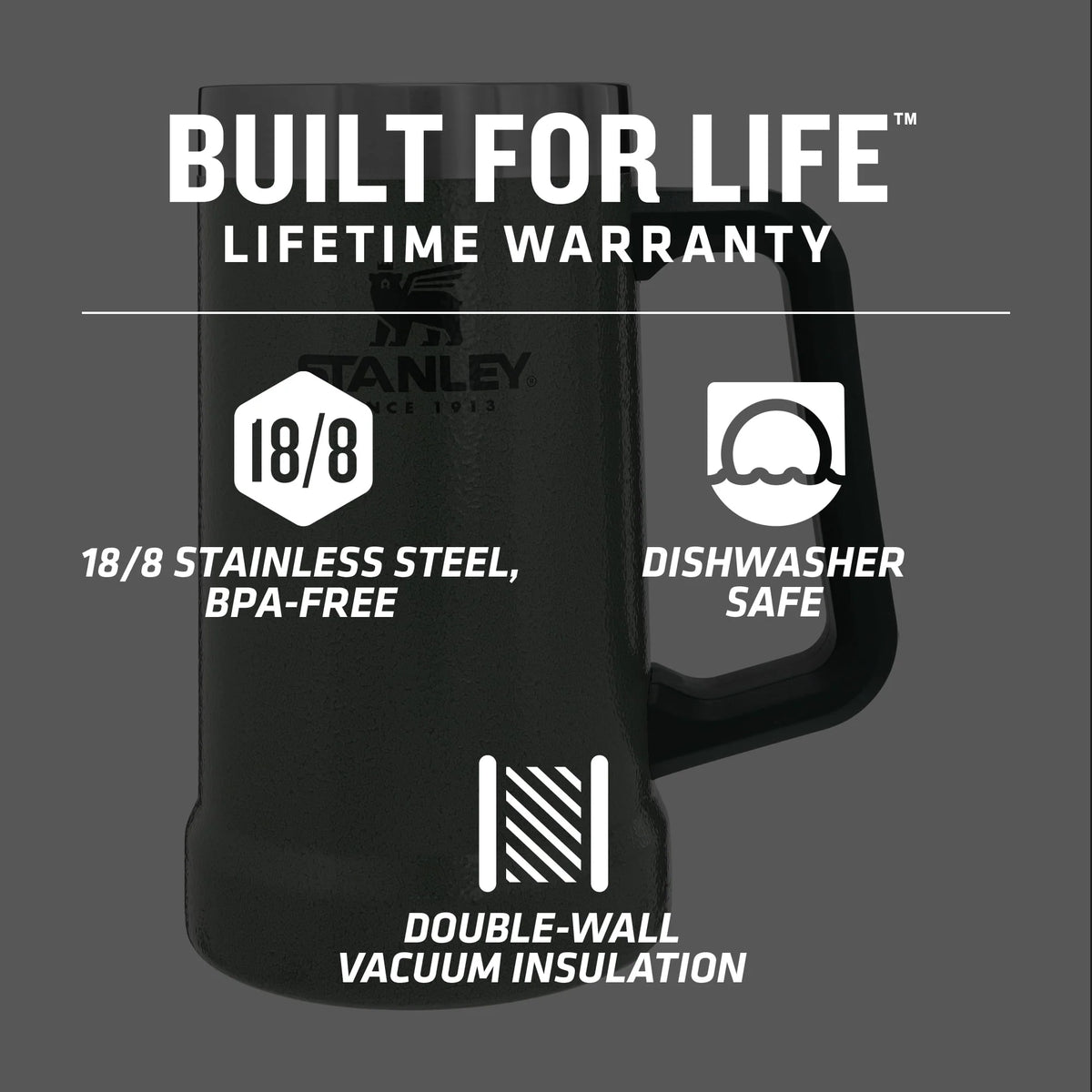 Vacuum Insulated Stainless Steel Beer Mug, 24 oz T4121