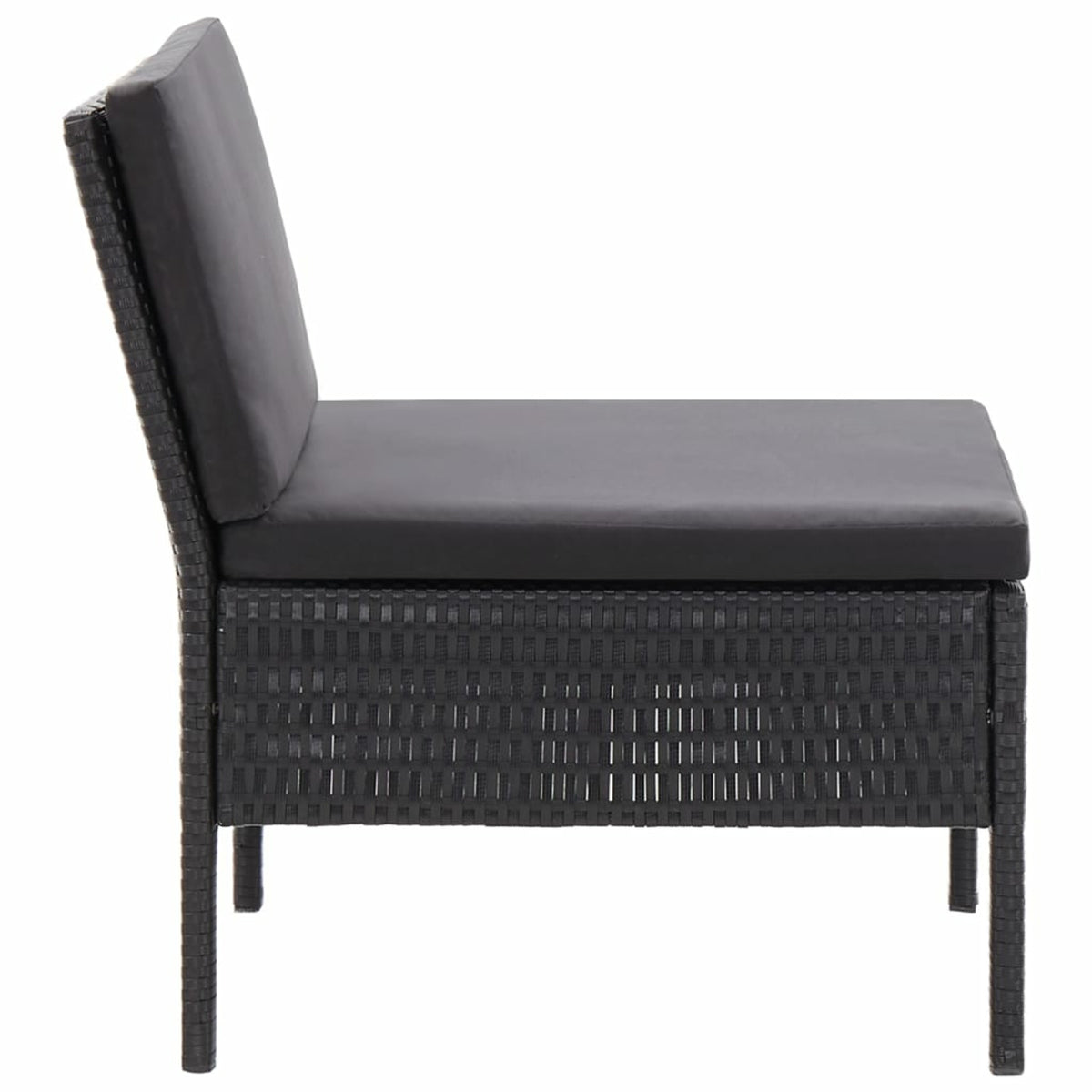 3 Piece Poly Rattan Outdoor Sectional Sofa Set with Cushions Steel Frame A473