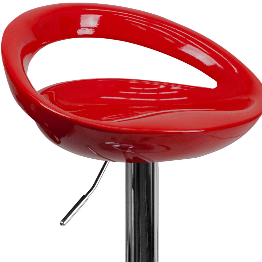 Silver Plastic Adjustable Height Barstool with Chrome Base W845664
