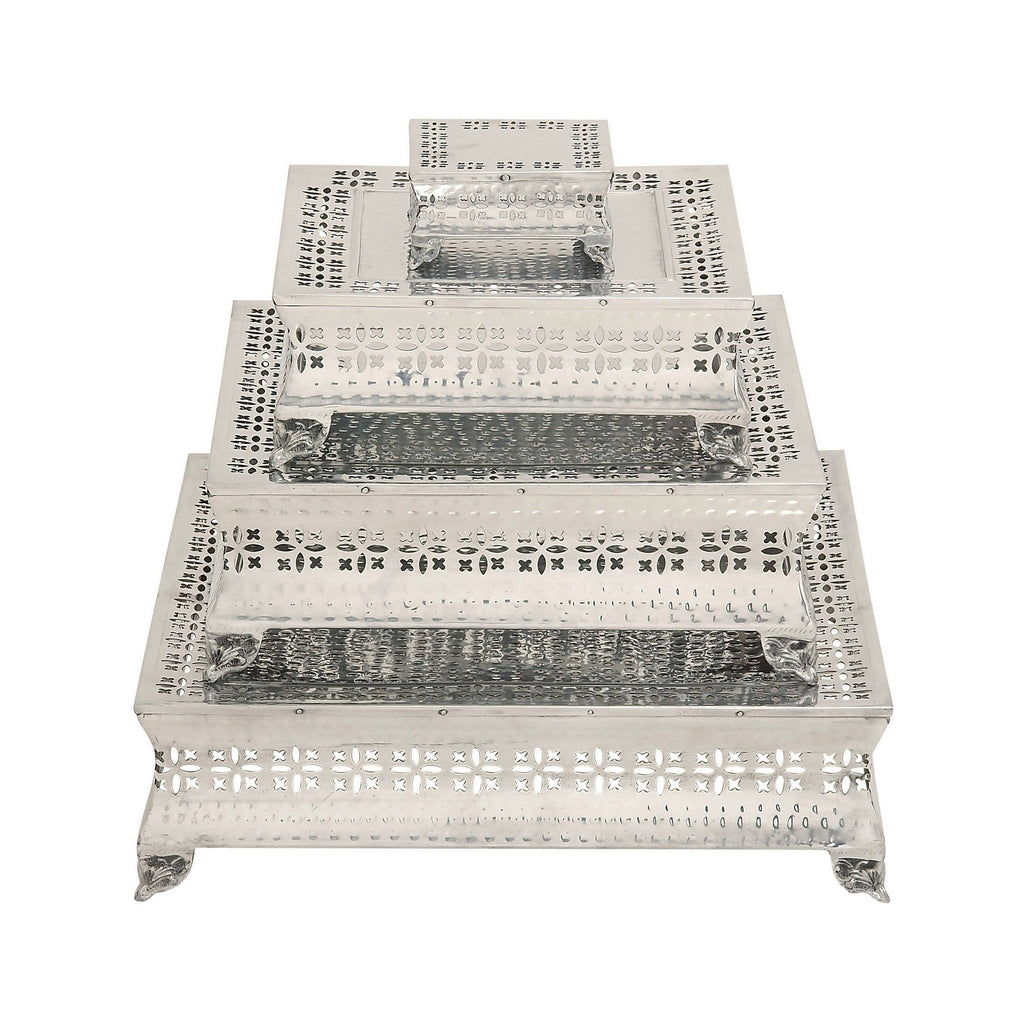 Aluminum 4-Piece Square Cake Stand K45204