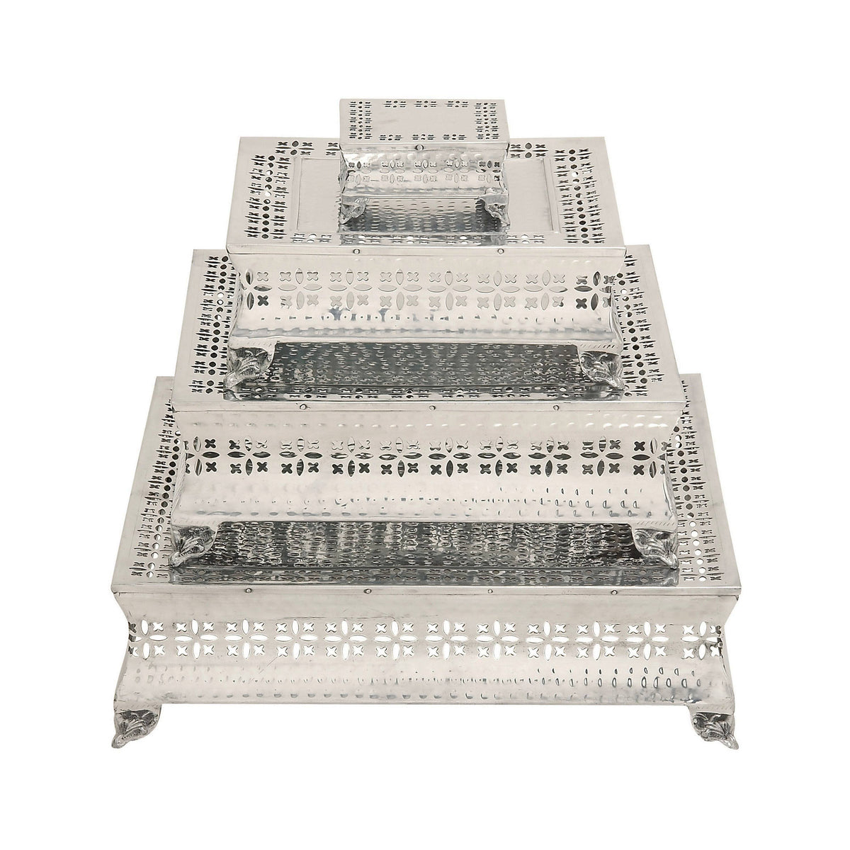 Aluminum 4-Piece Square Cake Stand K45204