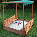 Kids Canopy Cedar Square Sandbox with Cover B26302