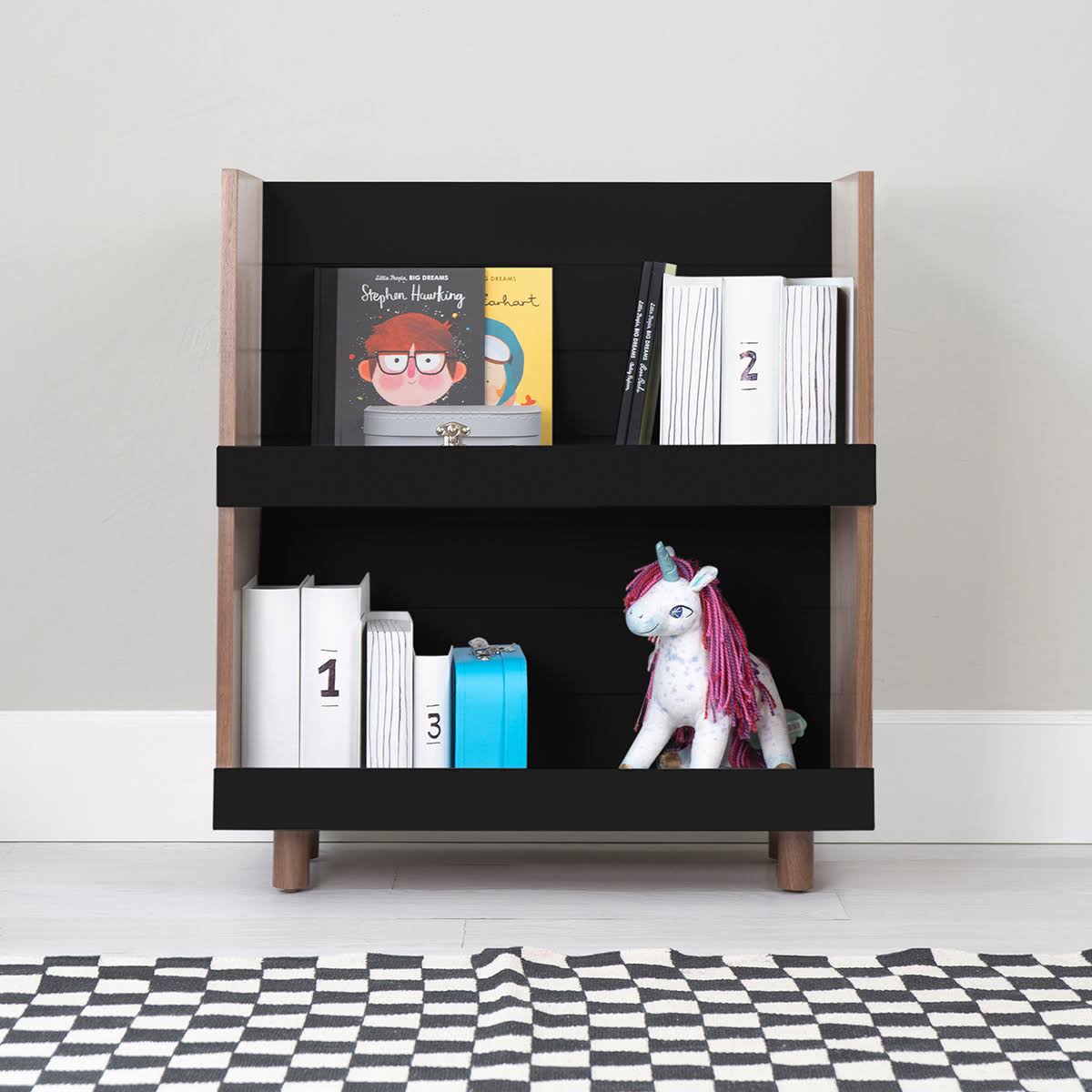 Kids Bookcase Walnut White O75791