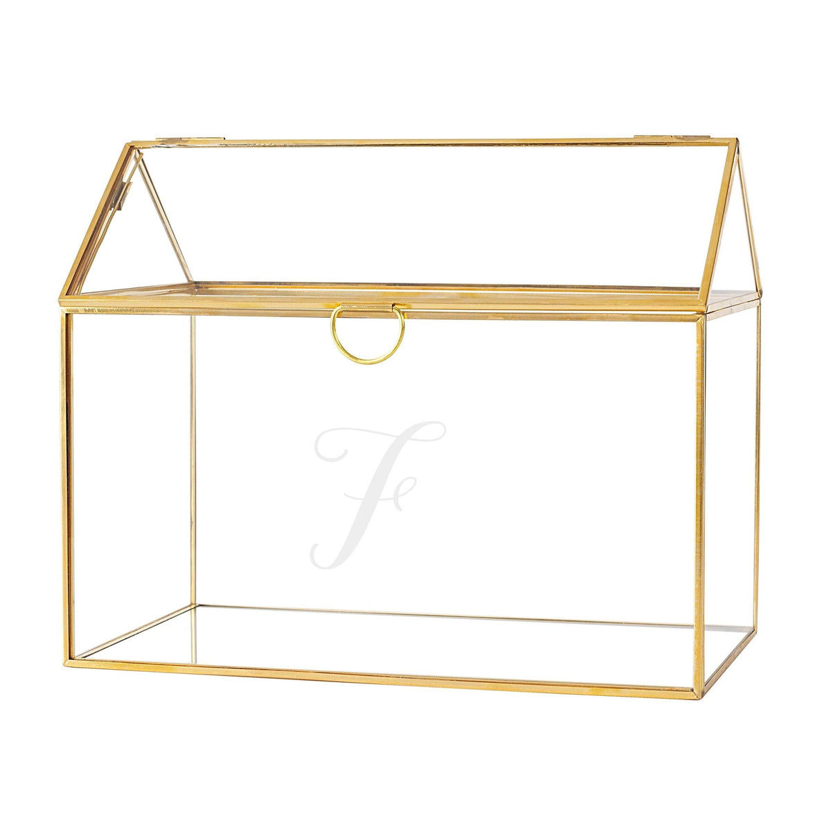 Gold Wedding Glass Terrarium Card Holder F499