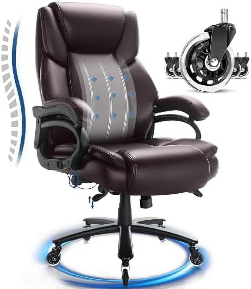 Big and Tall 500lbs Adjustable Lumbar High Back Executive Office Chair X8912