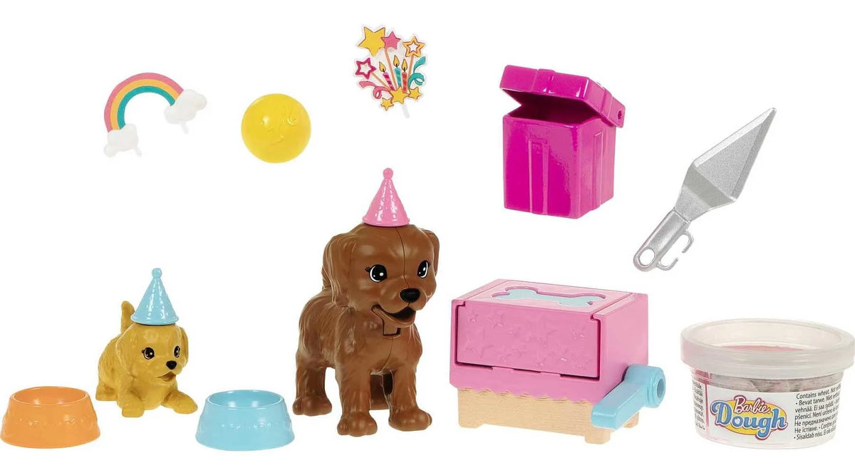 Brunette Doll & Playset with 2 Puppies, Cake Molds, Dough & Accessories Z108506