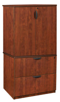 Cherry Lateral File with Stackable Storage Cabinet K2593