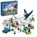 LEGO City Passenger Airplane Building Toy Set with Large Airplane, Passenger Bus, Luggage Truck, Container Loader, and 9 Minifigures C845